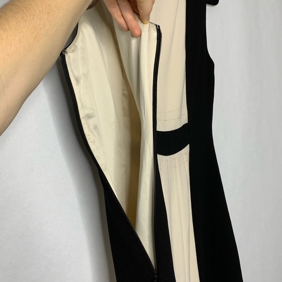 Max and Cleo Dress Pleated Black, Cream, Coral - Picture 6 of 8